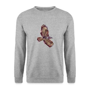 Buse volant dans la technique des peintures aquatiques - Sweat-shirt Unisexe - gris chiné - Devant - Alina (178cm) & Michal (187cm)