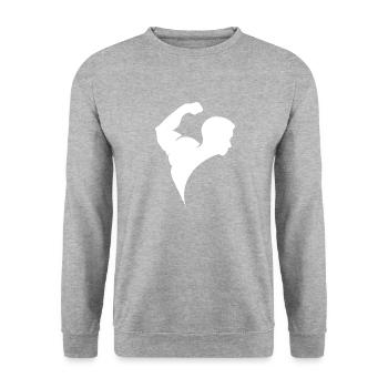 Gym Sport sport de musculation - Sweat-shirt Unisexe - gris chiné - Devant - Alina (178cm) & Michal (187cm)