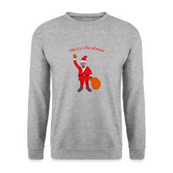 Pandemic Santa - Unisex Sweatshirt - salt & pepper - Front - Alina (178cm) & Michal (187cm)