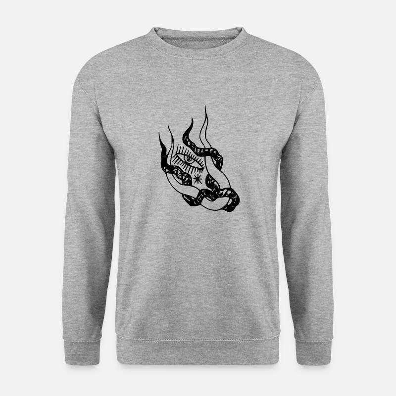 Schlangen Auge 2 - Unisex Pullover - Weißgrau meliert