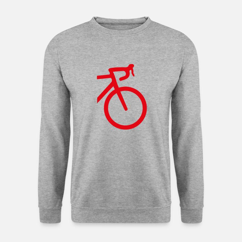 Rennrad front - Unisex Pullover - Weißgrau meliert
