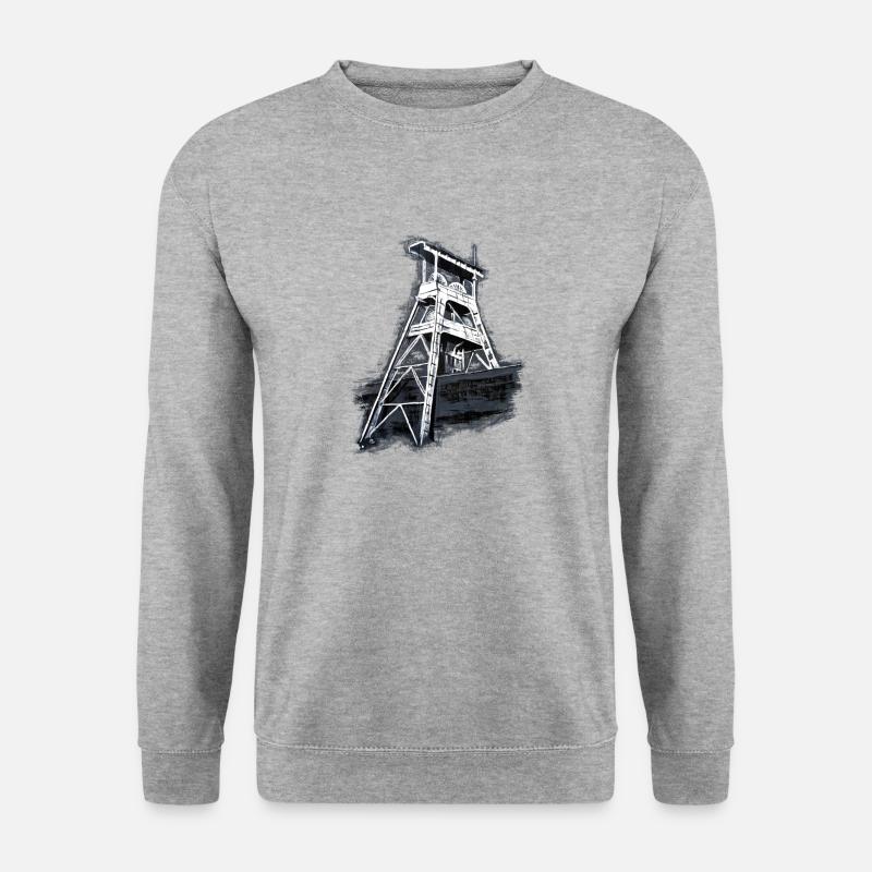Herten Zeche Ewald Schacht 7 - Unisex Pullover - Weißgrau meliert