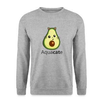 Aquacate Spanisch für Avocado - Unisex Pullover - Weißgrau meliert - Vorne - Alina (178cm) & Michal (187cm)