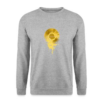 Música fresca vinilo retro vintage bling - Sweat-shirt Unisexe - gris chiné - Devant - Alina (178cm) & Michal (187cm)