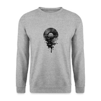 Música fresca vinilo retro vintage gris - Sweat-shirt Unisexe - gris chiné - Devant - Alina (178cm) & Michal (187cm)