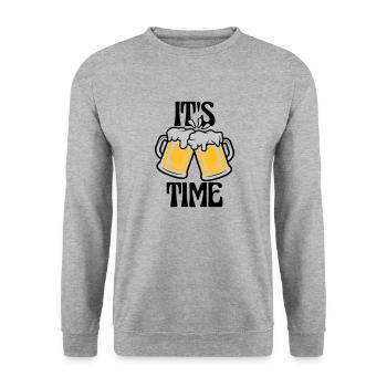C’est de la bière - Sweat-shirt Unisexe - gris chiné - Devant - Alina (178cm) & Michal (187cm)