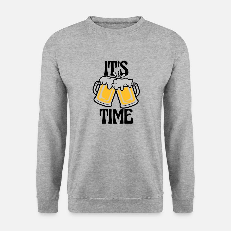 It s Bier - Unisex Pullover - Weißgrau meliert