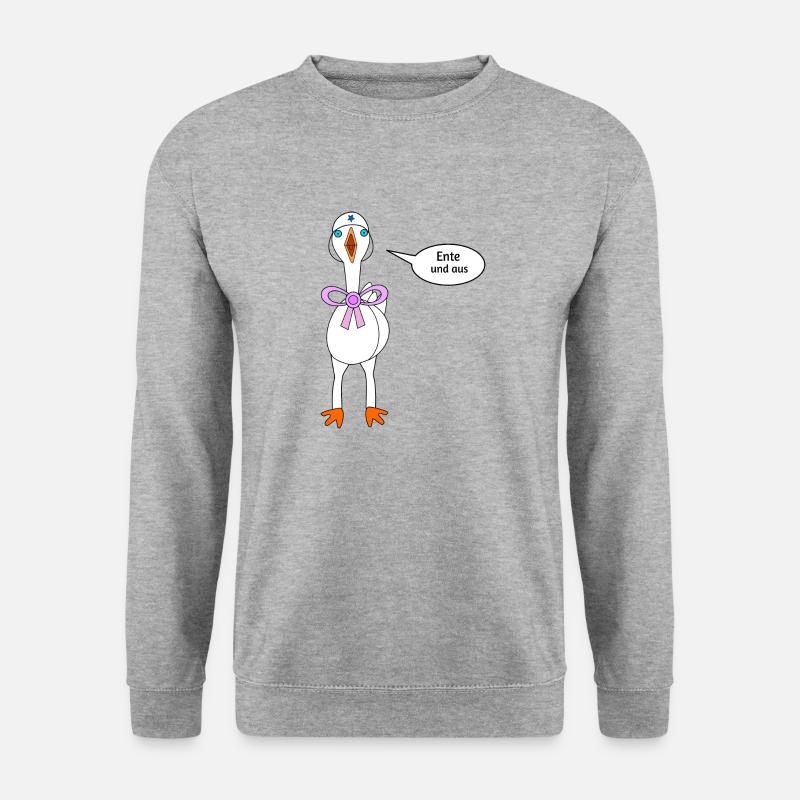 Ente und aus - Unisex Pullover - Weißgrau meliert