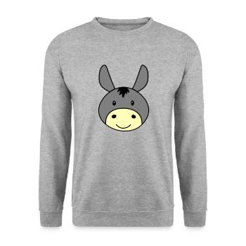 Cute donkey - Unisex Pullover - Weißgrau meliert - Vorne - Alina (178cm) & Michal (187cm)