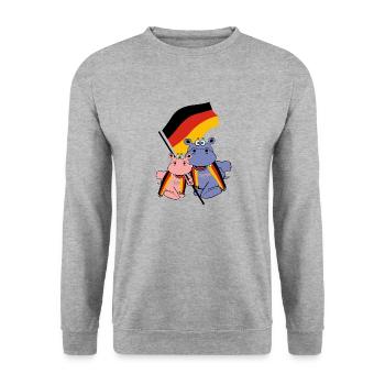fahne fussball germany hippo hippo kinder baby - Unisex Sweatshirt - salt & pepper - Front - Alina (178cm) & Michal (187cm)