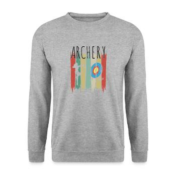 Archery Archer Archery Target - Unisex Sweatshirt - salt & pepper - Front - Alina (178cm) & Michal (187cm)