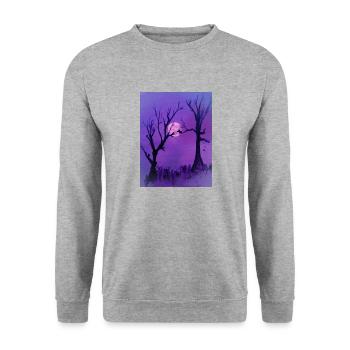 Birds meating at dawn - Unisex Pullover - Weißgrau meliert - Vorne - Alina (178cm) & Michal (187cm)
