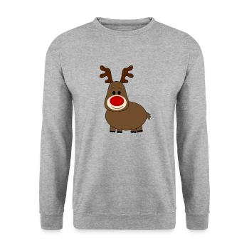 Noël des rennes - Sweat-shirt Unisexe - gris chiné - Devant - Alina (178cm) & Michal (187cm)