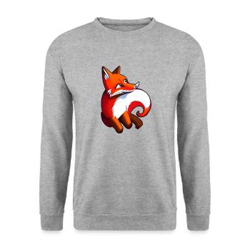 Renard joyeux sans fond - Sweat-shirt Unisexe - gris chiné - Devant - Alina (178cm) & Michal (187cm)