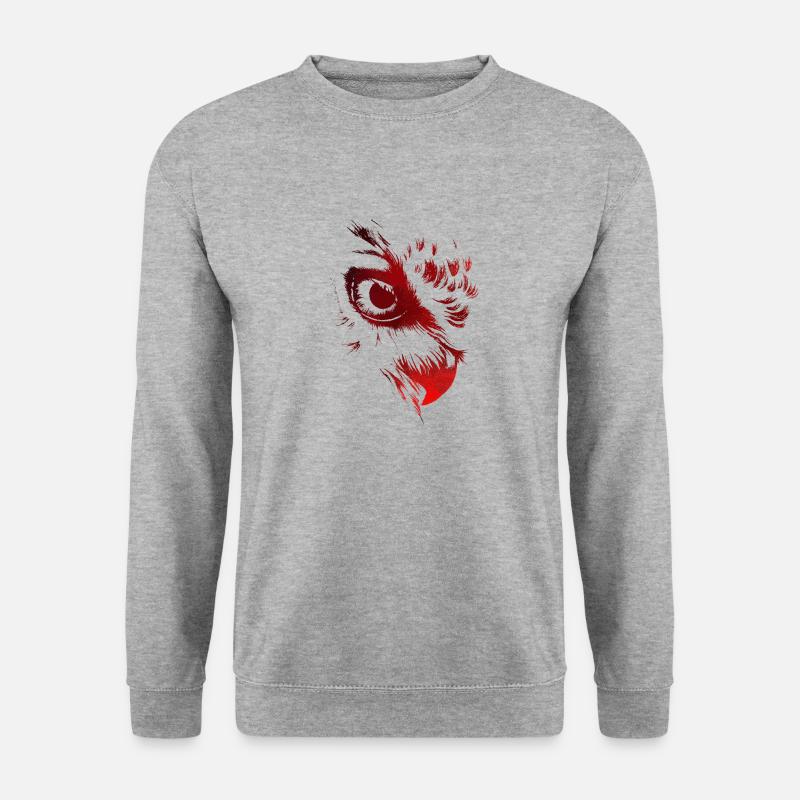 Eule - Unisex Pullover - Weißgrau meliert