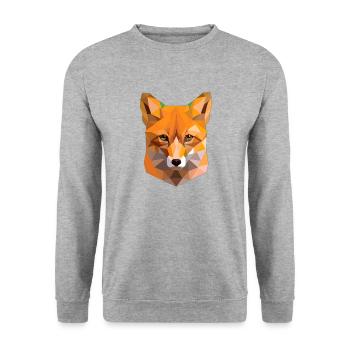 Abstrakter Polygon Fuchs - Unisex Pullover - Weißgrau meliert - Vorne - Alina (178cm) & Michal (187cm)