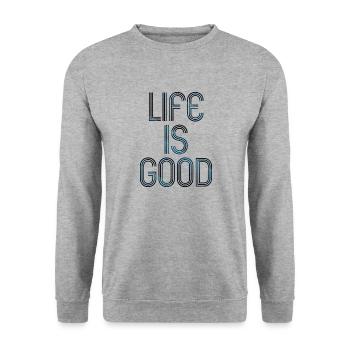live is good - Unisex Pullover - Weißgrau meliert - Vorne - Alina (178cm) & Michal (187cm)