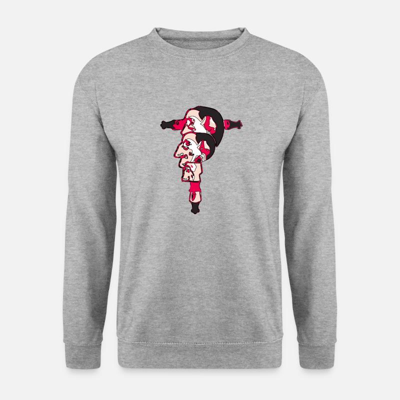 Der unwirkliche Hauptdarsteller - Unisex Pullover - Weißgrau meliert
