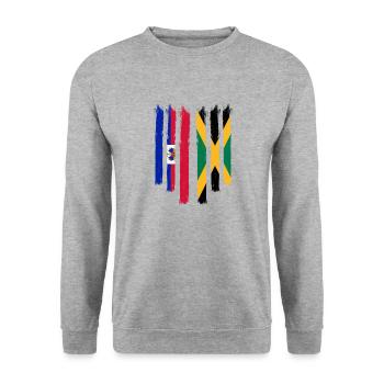 Haiti Haitian Jamaica Combination I Gift - Unisex Sweatshirt - salt & pepper - Front - Alina (178cm) & Michal (187cm)