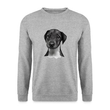 Doberman Doberman chiot chien Doberman dresseur - Sweat-shirt Unisexe - gris chiné - Devant - Alina (178cm) & Michal (187cm)