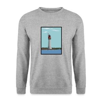 Phare de Grand Jardin - Saint-Malo - Sweat-shirt Unisexe - gris chiné - Devant - Alina (178cm) & Michal (187cm)