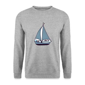 Segelsport Segeln Segelboot Segler Segelschiff - Unisex Pullover - Weißgrau meliert - Vorne - Alina (178cm) & Michal (187cm)