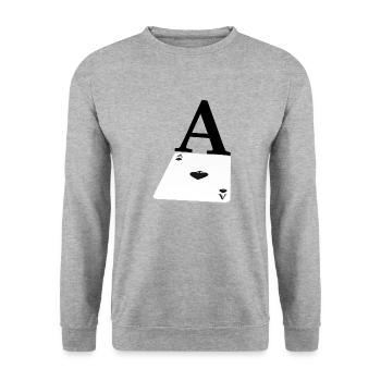 boardgame chess backgammon game night - Unisex Pullover - Weißgrau meliert - Vorne - Alina (178cm) & Michal (187cm)