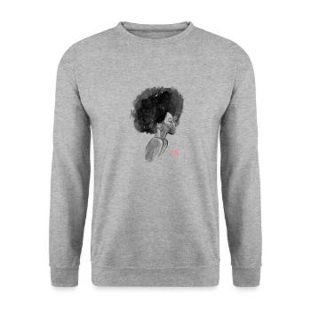 afro hair cut 03 - Sweat-shirt Unisexe - gris chiné - Devant - Alina (178cm) & Michal (187cm)