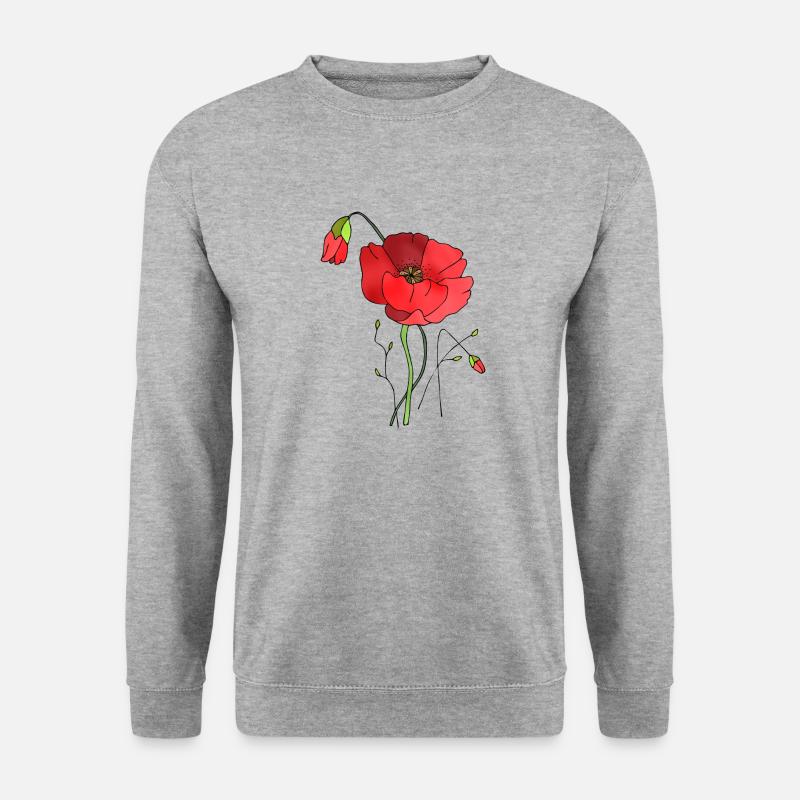 Blumen - Unisex Pullover - Weißgrau meliert