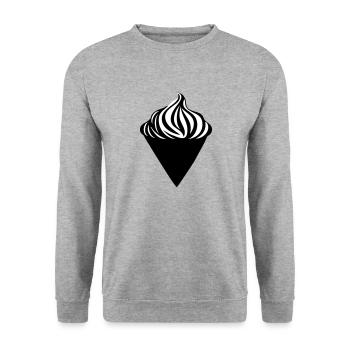 Une délicieuse glace à la gaufre - Sweat-shirt Unisexe - gris chiné - Devant - Alina (178cm) & Michal (187cm)