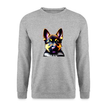 Chiot Berger Allemand Propriétaire Chien - Sweat-shirt Unisexe - gris chiné - Devant - Alina (178cm) & Michal (187cm)
