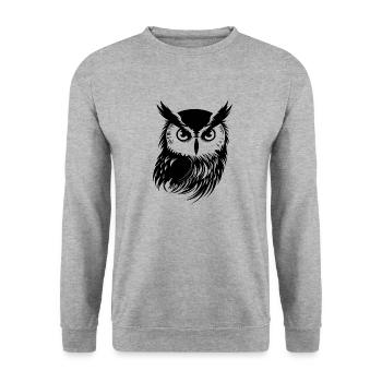 Owl Owl Bird Birds - Unisex Sweatshirt - salt & pepper - Front - Alina (178cm) & Michal (187cm)