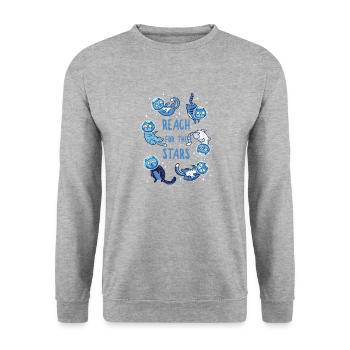 Katzen - Unisex Pullover - Weißgrau meliert - Vorne - Alina (178cm) & Michal (187cm)