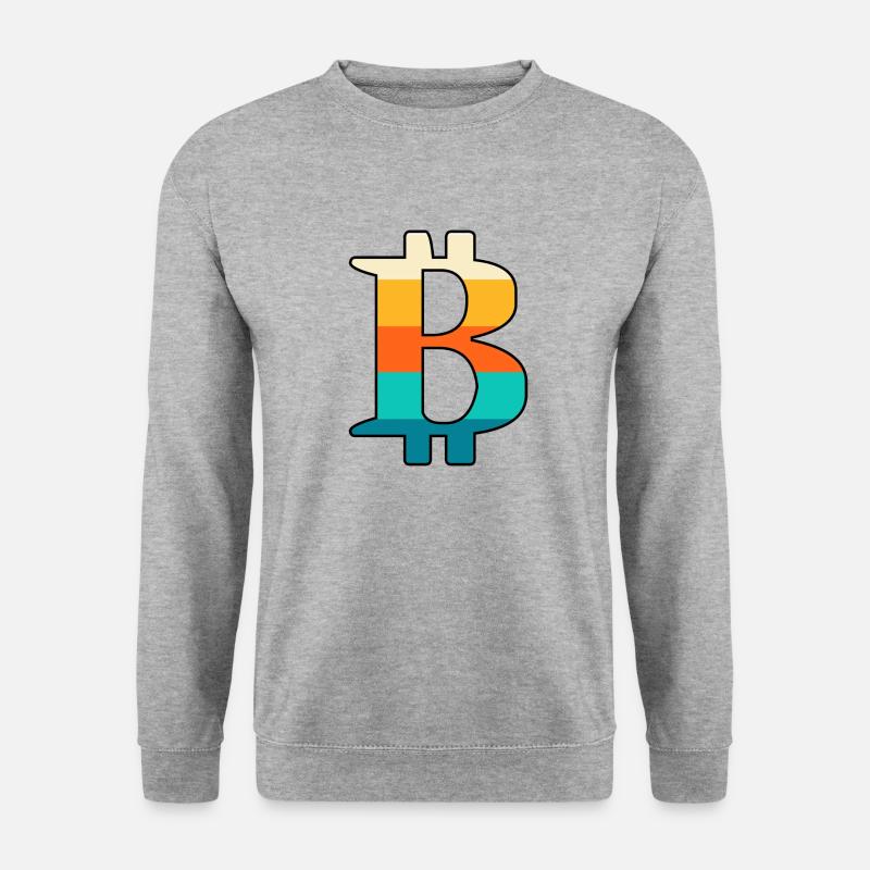 Retro Bitcoin - Unisex Pullover - Weißgrau meliert