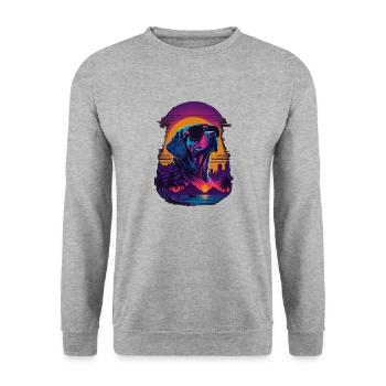 Labrador wears sunglasses - Unisex Sweatshirt - salt & pepper - Front - Alina (178cm) & Michal (187cm)