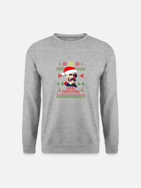 Verdi Weihnachten Giuseppe Verdi - Unisex Pullover - Weißgrau meliert