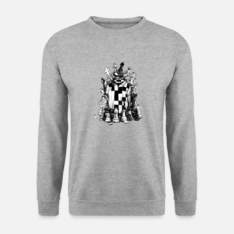 Schachtrikot - Unisex Pullover - Weißgrau meliert