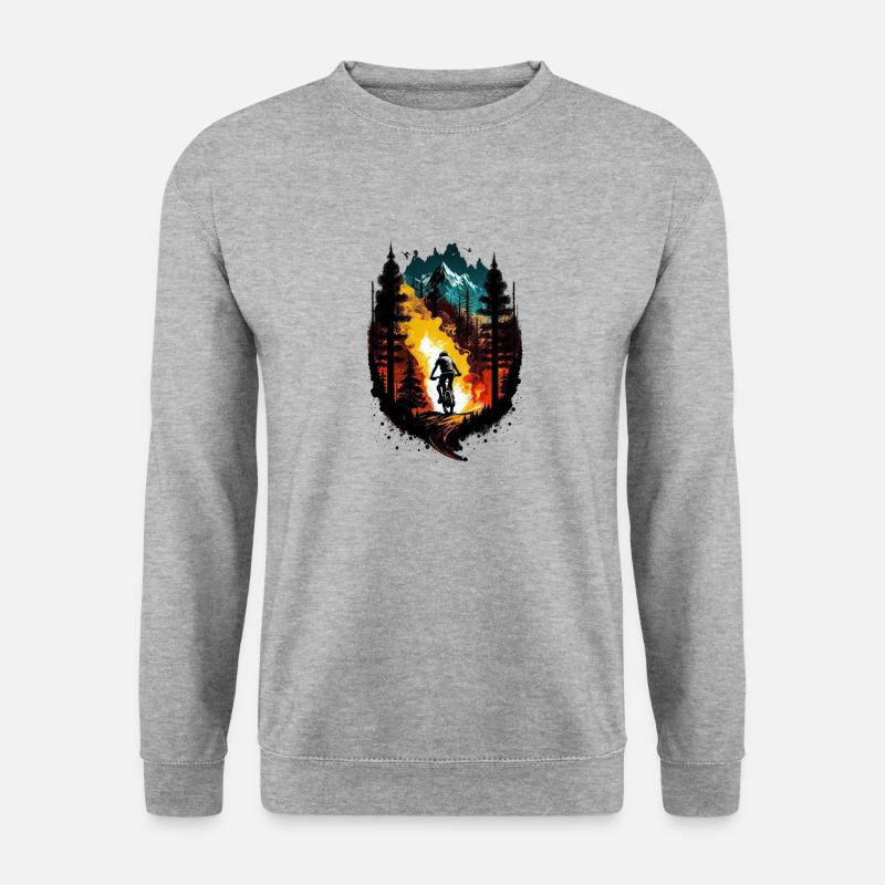 Mountainbiker - Unisex Pullover - Weißgrau meliert