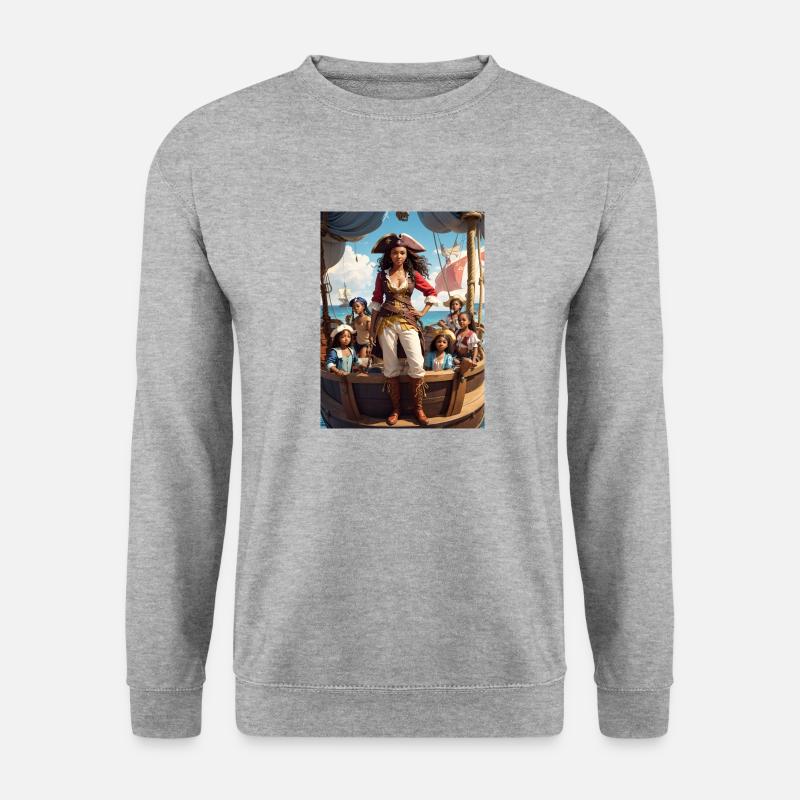 Piraten - Unisex Pullover - Weißgrau meliert