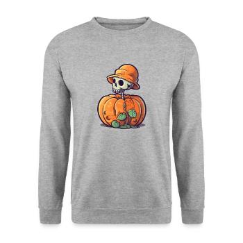 Citrouille 3 - Sweat-shirt Unisexe - gris chiné - Devant - Alina (178cm) & Michal (187cm)