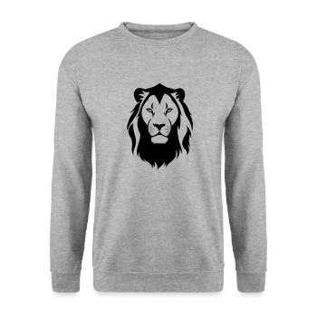 Felin jungle tête de lion - Sweat-shirt Unisexe - gris chiné - Devant - Alina (178cm) & Michal (187cm)