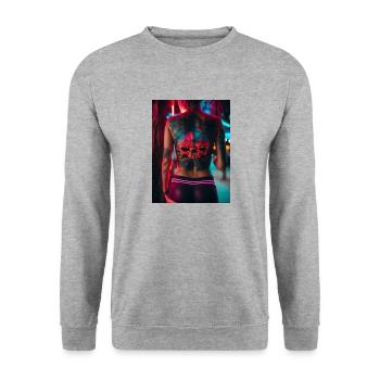Summer Nights - Unisex Pullover - Weißgrau meliert - Vorne - Alina (178cm) & Michal (187cm)