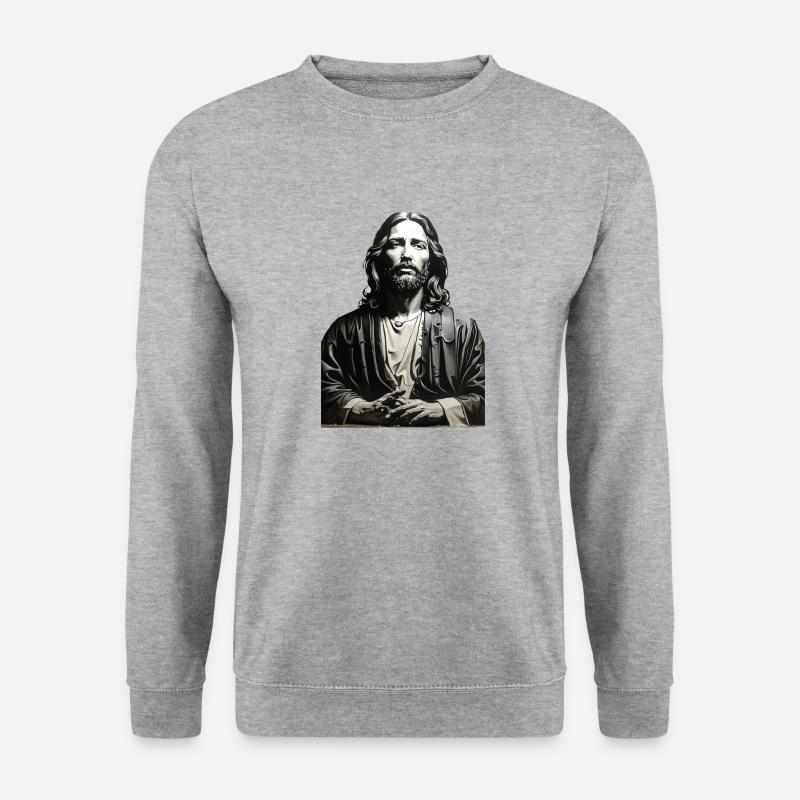 Jesus, Wegweiser der Hoffnung - Unisex Pullover - Weißgrau meliert