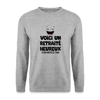 je suis un retraité heureux cadeau retraite - Sweat-shirt Unisexe - gris chiné - Devant - Alina (178cm) & Michal (187cm)