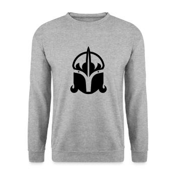 Viking Helmet Warrior - Unisex Sweatshirt - salt & pepper - Front - Alina (178cm) & Michal (187cm)