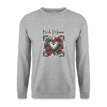 Heart / Mother's Day / Love / Holidays / Love - Unisex Sweatshirt - salt & pepper - Front - Alina (178cm) & Michal (187cm)