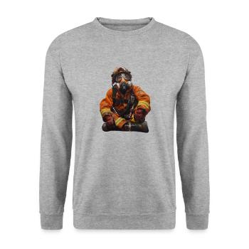 Dreamy firefighter - Unisex Sweatshirt - salt & pepper - Front - Alina (178cm) & Michal (187cm)