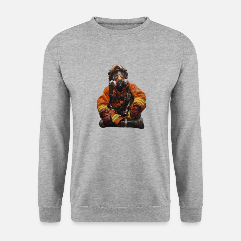 Verträumter Feuerwehrmann - Unisex Pullover - Weißgrau meliert