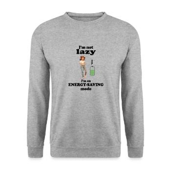 Je ne suis pas paresseux, je suis en mode économie d’énergie pour fille - Sweat-shirt Unisexe - gris chiné - Devant - Alina (178cm) & Michal (187cm)