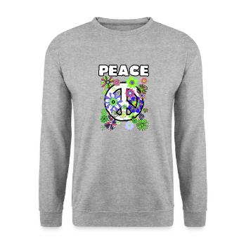 Flower Power Flowers 03 - Unisex Sweatshirt - salt & pepper - Front - Alina (178cm) & Michal (187cm)